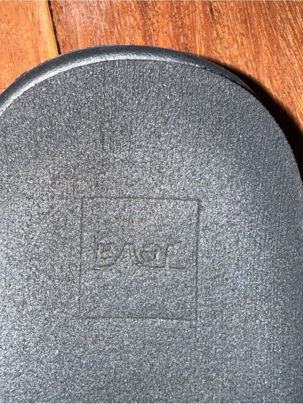 Teva Black Flip Flops with Blue Striped Fabric Straps size 9 comfy cushioning - Picture 3 of 9